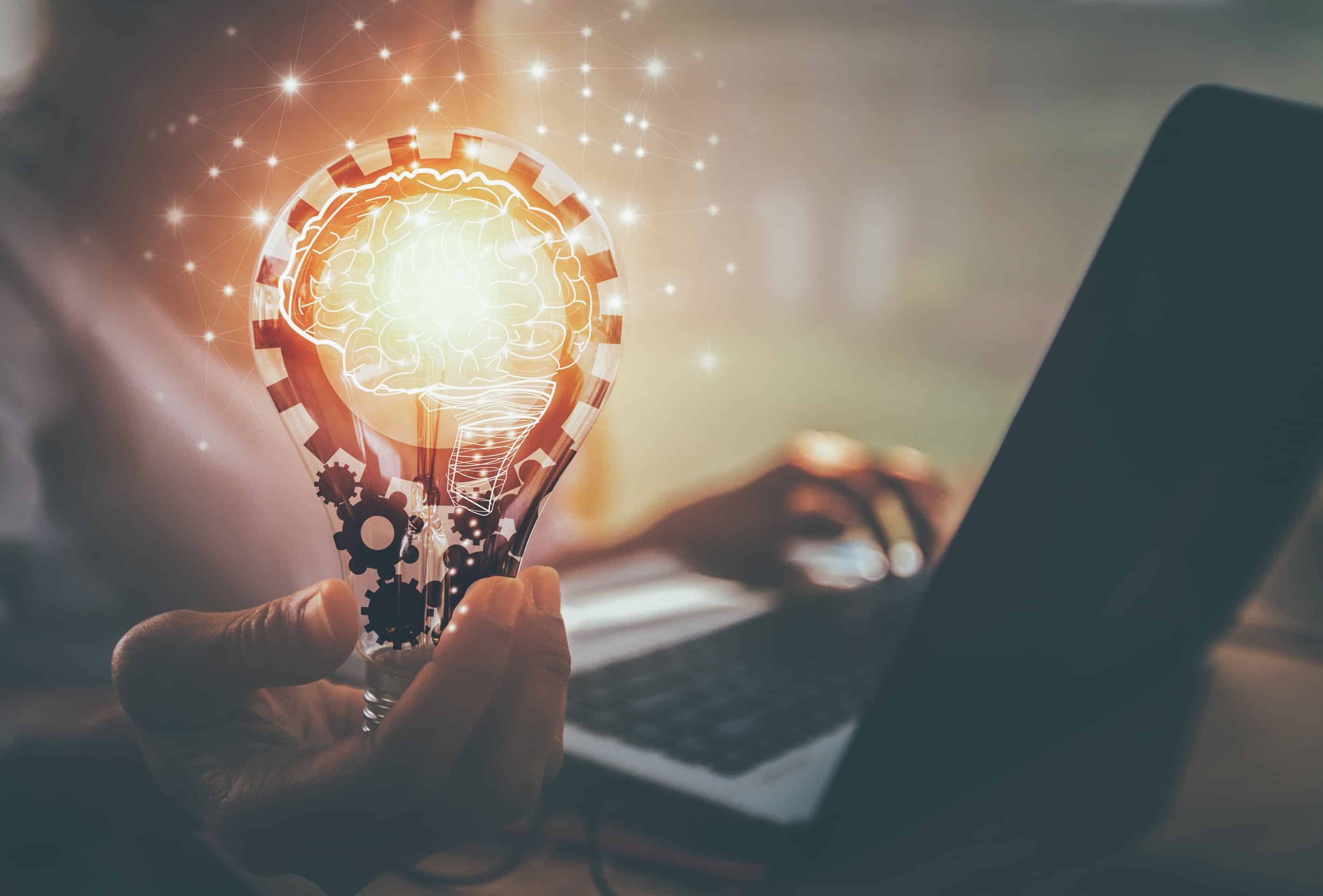 exam course on laptop with light